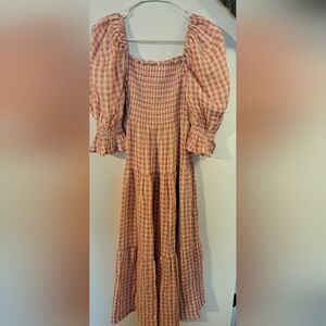 Square Neck Gingham Boutique Dress
